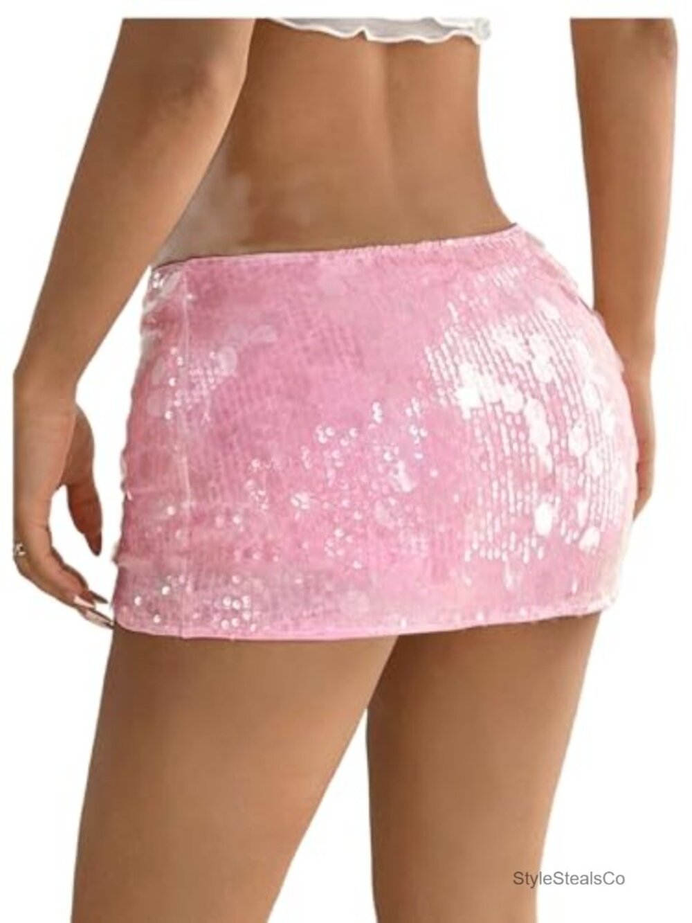 Shiny Sequin Low Rise Mini Skort Bodycon Club Streetwear